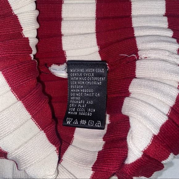 august silk red and cream horizontal striped top📌 - Picture 4 of 5
